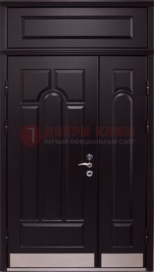 Парадная дверь с металлическими вставками ДПР-47 и фрамугой в Сочи