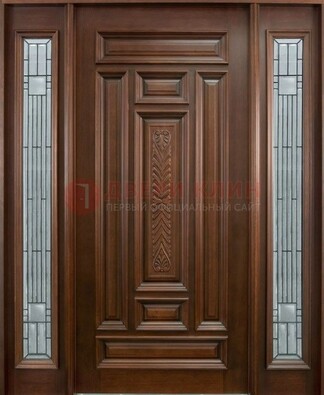 Парадная дверь с резьбой ДПР-70 в кирпичный дом в Сочи