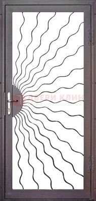 Коричневая железная решетчатая дверь ДР-8 в Сочи