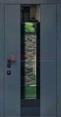 Современная дверь со стеклом для коттеджа ДС-40 в Сочи