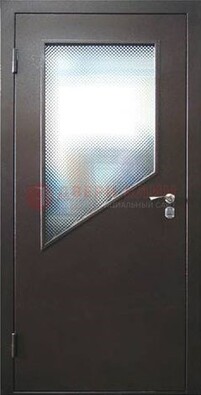 Стальная дверь со стеклом ДС-5 в кирпичный коттедж в Сочи