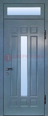 Серая металлическая дверь со стеклом ДС-70 в Сочи