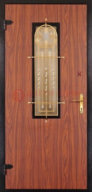 Дополнительная дверь со стеклом и золотой ковкой ДСК-16 в Сочи