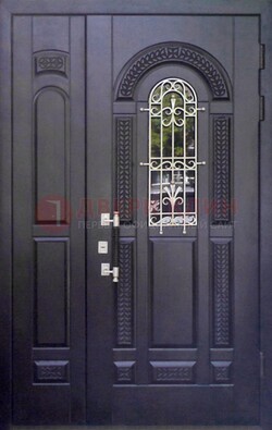 Входная дверь Винорит со стеклом и ковкой с узором ДСК-270 в Сочи