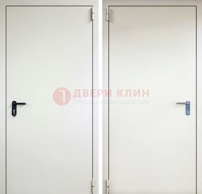 Белая железная техническая дверь ДТ-16 в Сочи