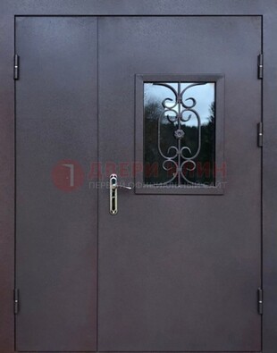 Тамбурная дверь Порошок со стеклом и ковкой ДТМ-48 в Сочи