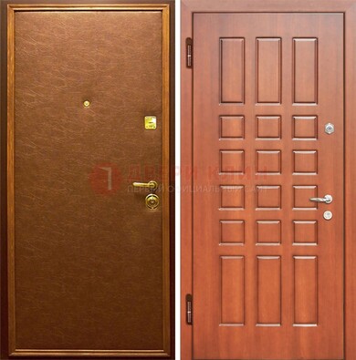 Коричневая входная дверь с винилискожей ДВ-16 в Сочи