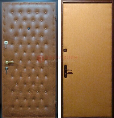 Желтая железная дверь с винилискожей ДВ-2 в Сочи