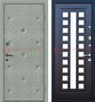Серая железная дверь с винилискожей ДВ-40 в Сочи