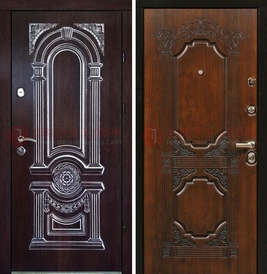 Железная дверь с виноритом в цвете Итальянский орех ДВТ-103 в Сочи