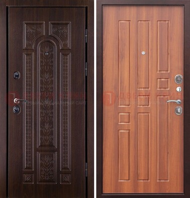 Темная металлическая дверь с виноритом и узором ДВТ-224 в Сочи