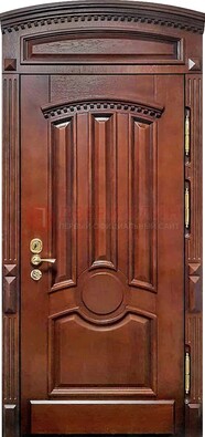 Темная стальная дверь с виноритом и фрамугой ДВТ-238 в Сочи