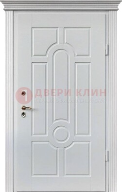 Белая уличная дверь с виноритом для дома ДВТ-247 в Сочи