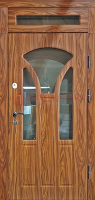 Коричневая классическая входная дверь с виноритом ДВТ-66 в Сочи