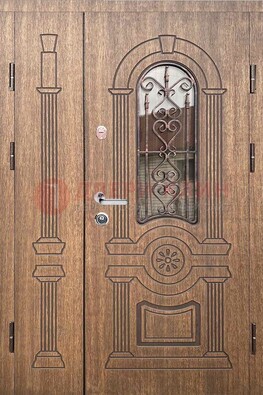 Железная классическая дверь с терморазрывом и рисунком ДВТ-77 в Сочи