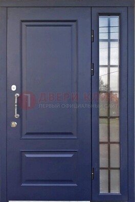 Синяя дверь с виноритом и стеклянными вставками  ДВТ-79 в Сочи