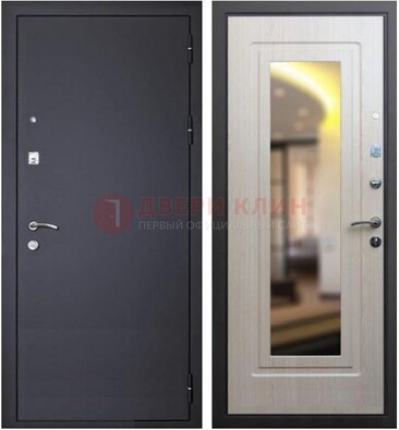 Черная металлическая дверь с зеркалом ДЗ-26 в Сочи