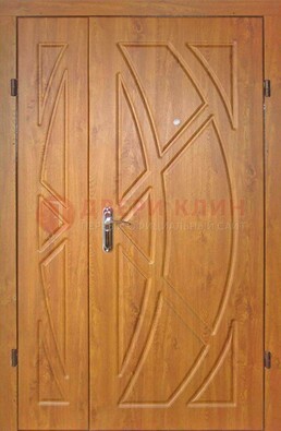 Полуторная металлическая дверь с МДФ золотой дуб ПЛ-17 в Сочи