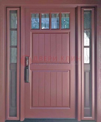 Входная дверь с массивом с фрамугами и витражом ВЖ-19 в Сочи